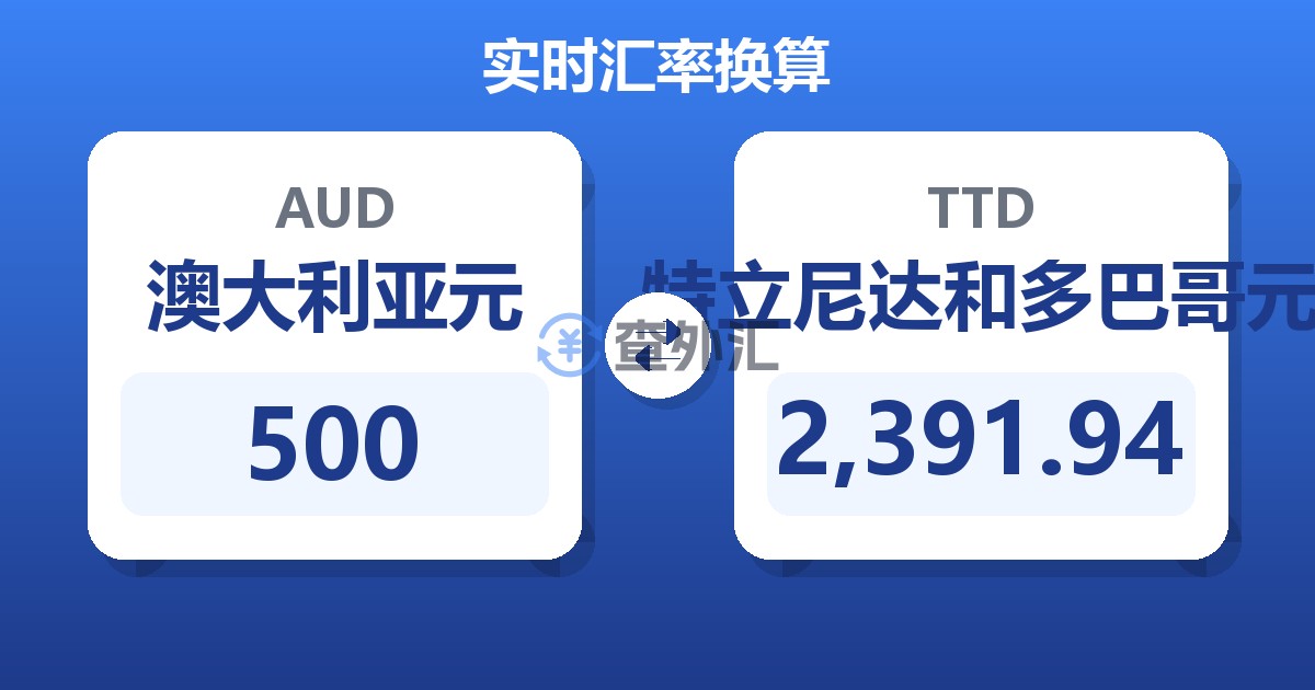 500澳大利亚元兑特立尼达和多巴哥元