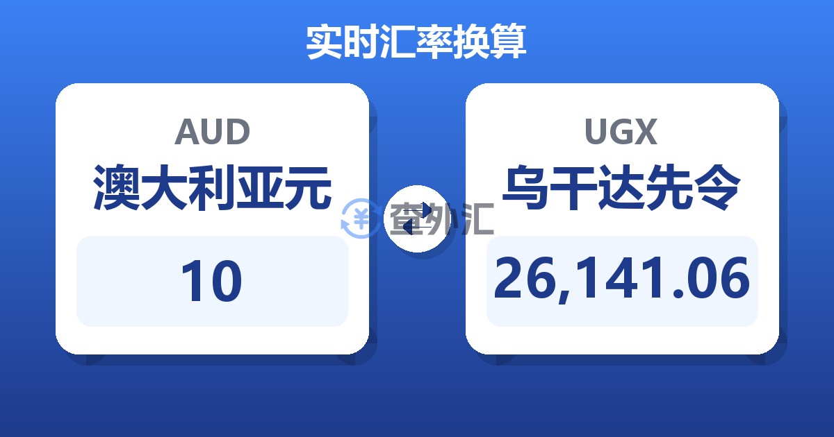 10澳大利亚元兑乌干达先令