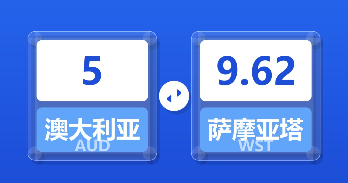 5澳大利亚元兑萨摩亚塔拉
