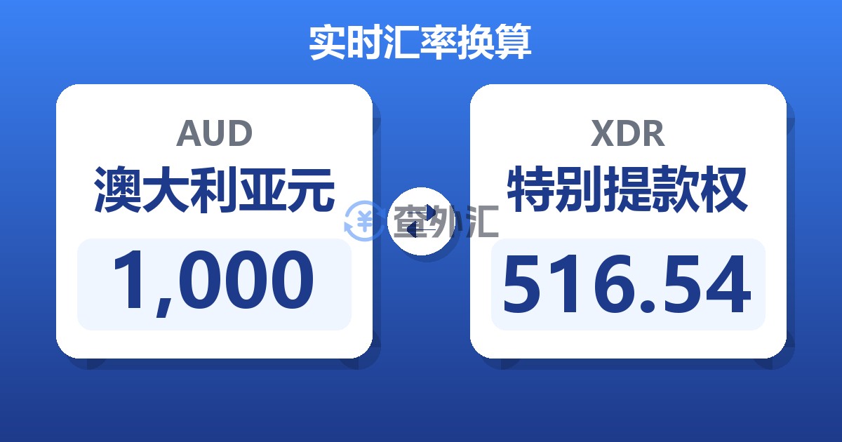 1,000澳大利亚元兑特别提款权