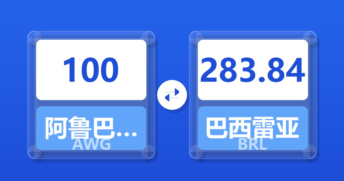 100阿鲁巴弗罗林兑巴西雷亚尔