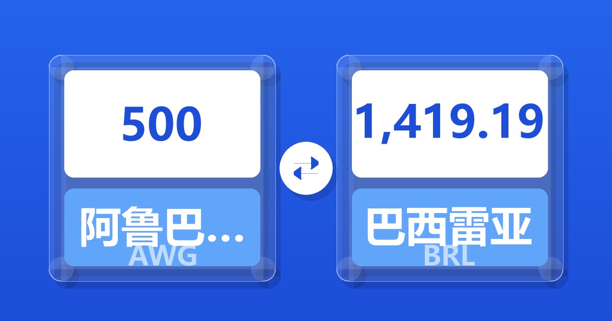 500阿鲁巴弗罗林兑巴西雷亚尔