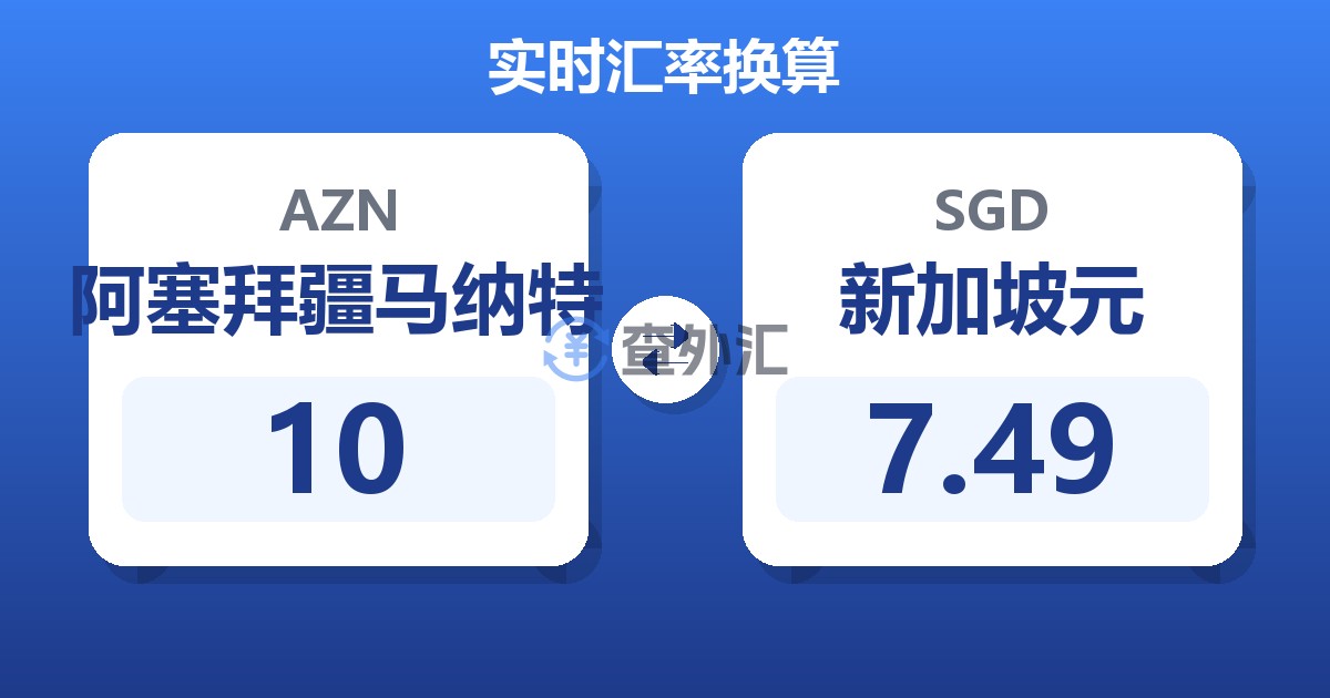 10阿塞拜疆马纳特兑新加坡元