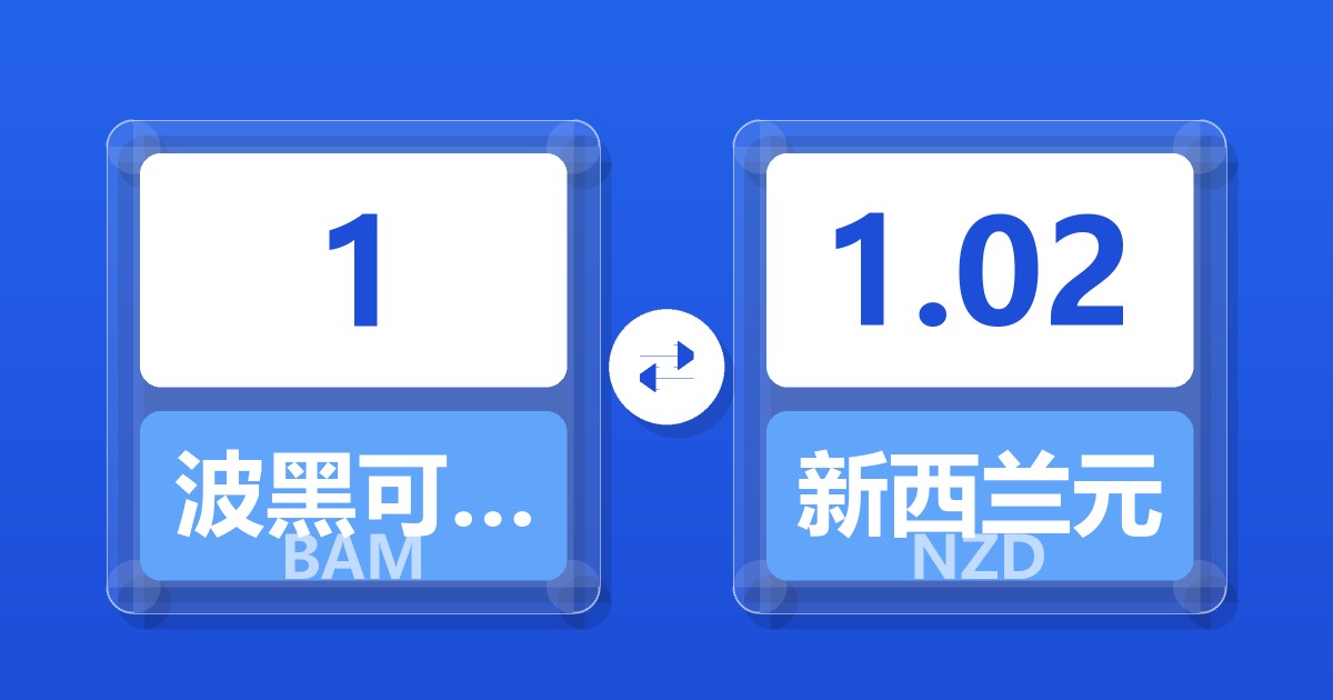 1波黑可兑换马克兑新西兰元
