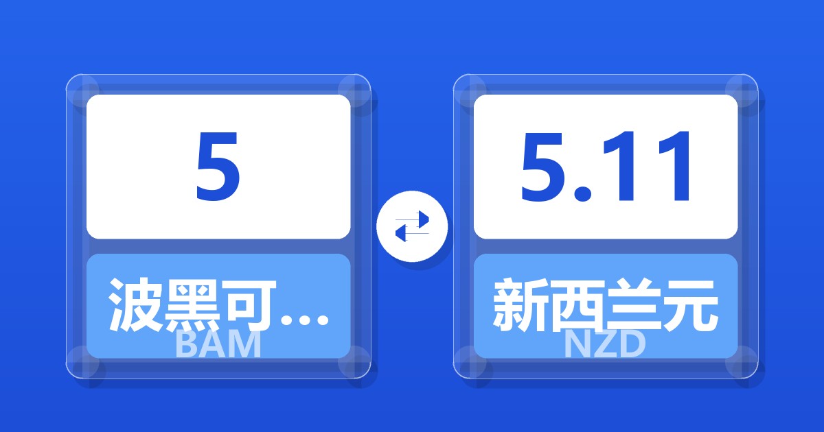 5波黑可兑换马克兑新西兰元