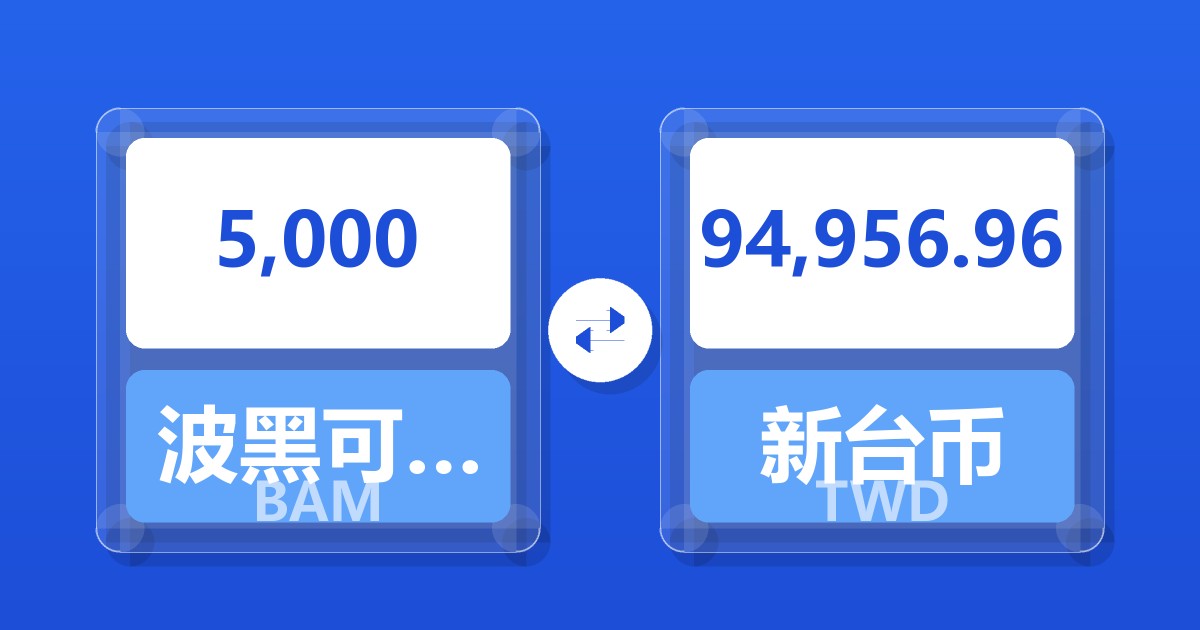 5,000波黑可兑换马克兑新台币