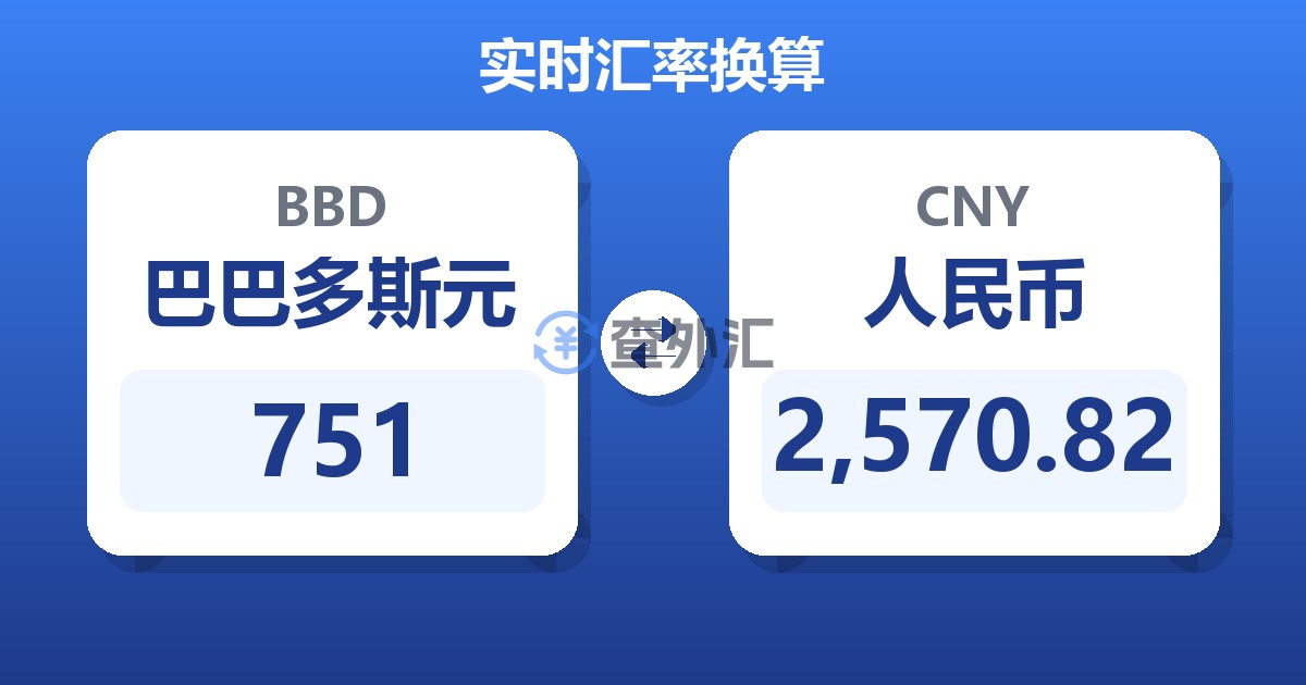 751巴巴多斯元兑人民币
