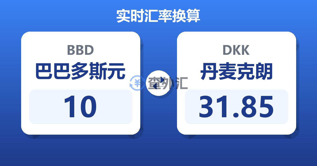 10巴巴多斯元兑丹麦克朗