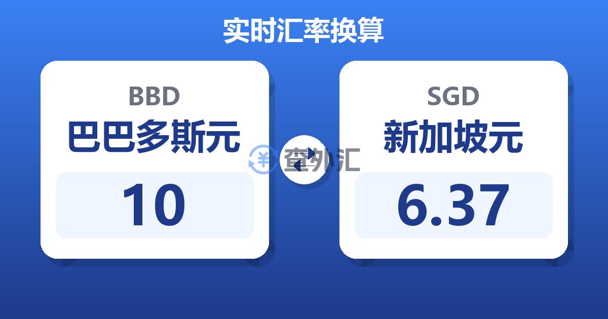 10巴巴多斯元兑新加坡元