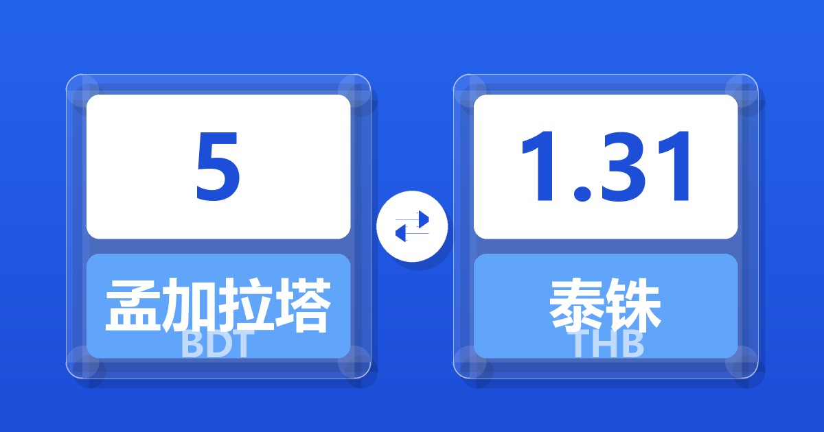 5孟加拉塔卡兑泰铢