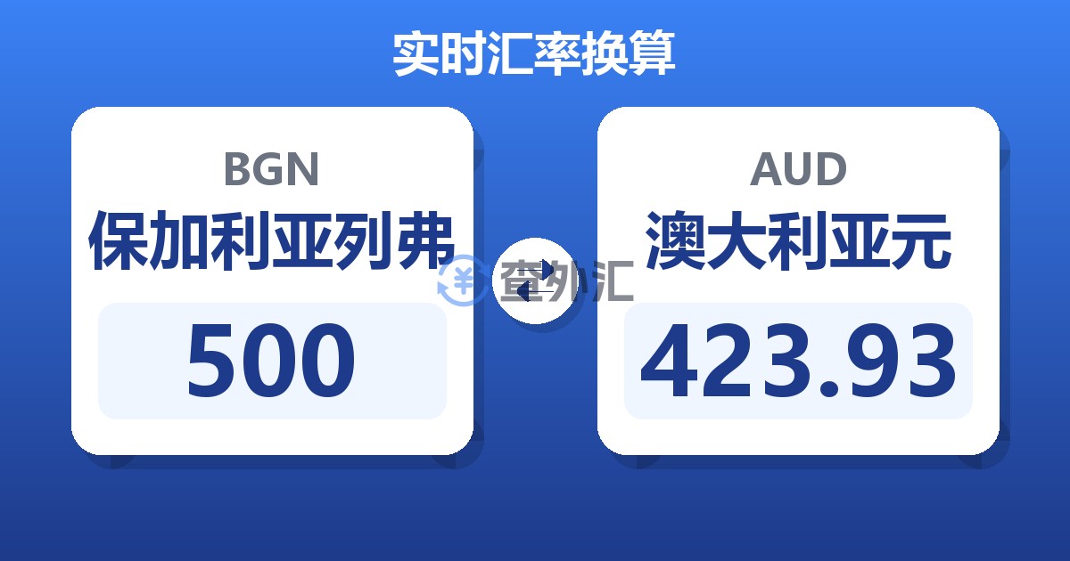 500保加利亚列弗兑澳大利亚元