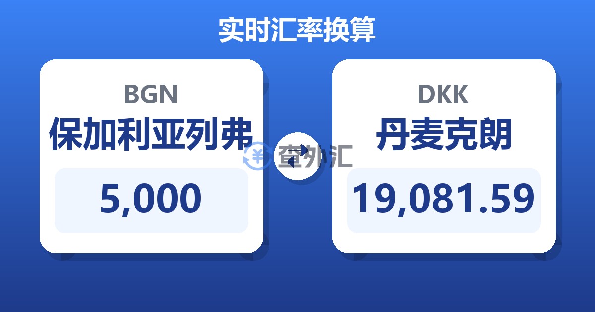 5,000保加利亚列弗兑丹麦克朗