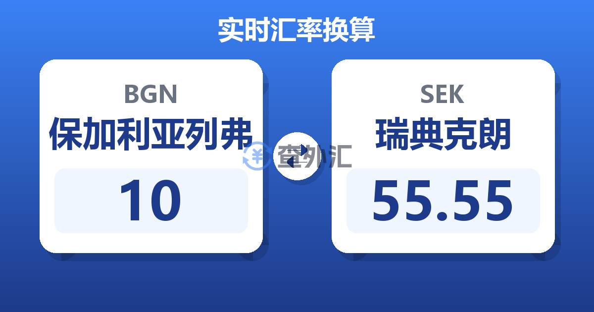 10保加利亚列弗兑瑞典克朗