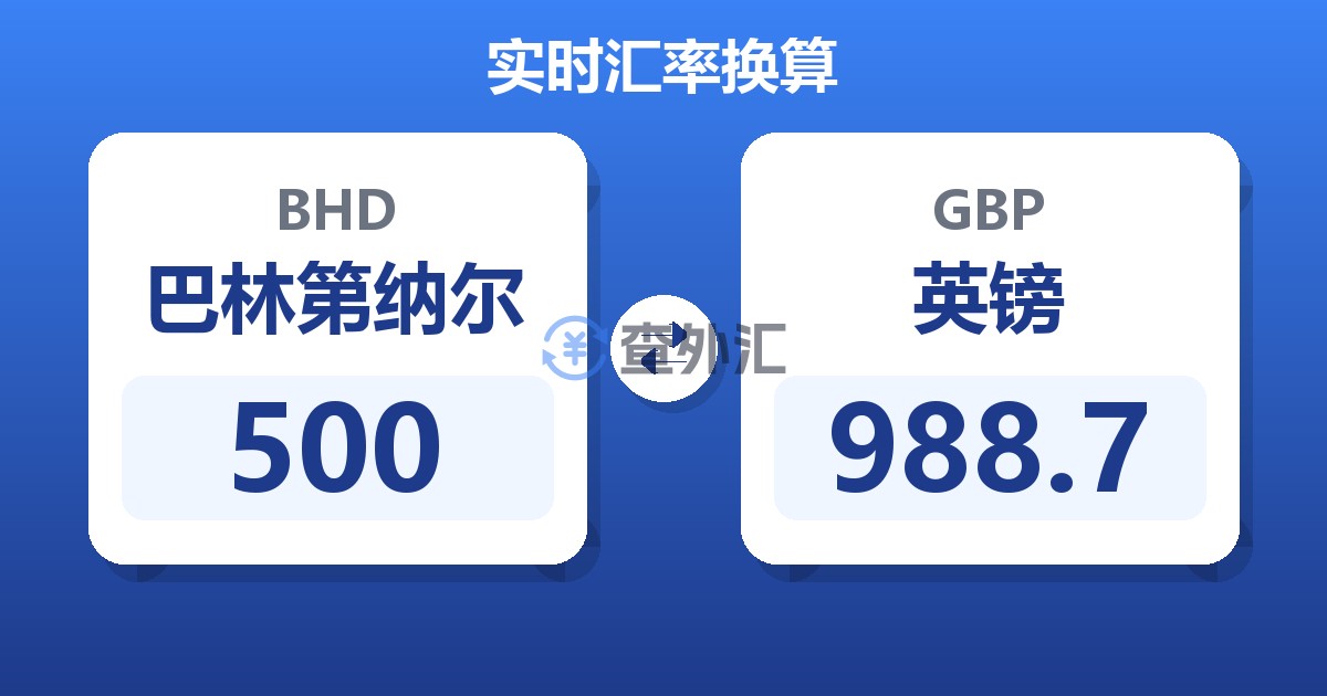 500巴林第纳尔兑英镑