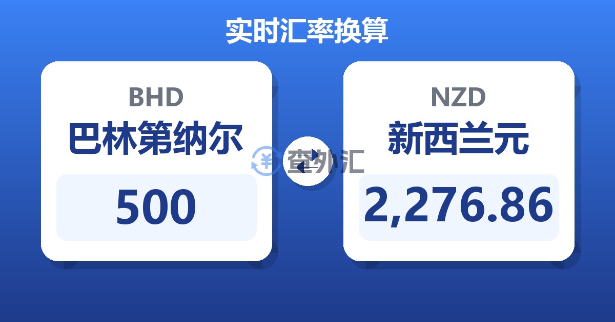 500巴林第纳尔兑新西兰元