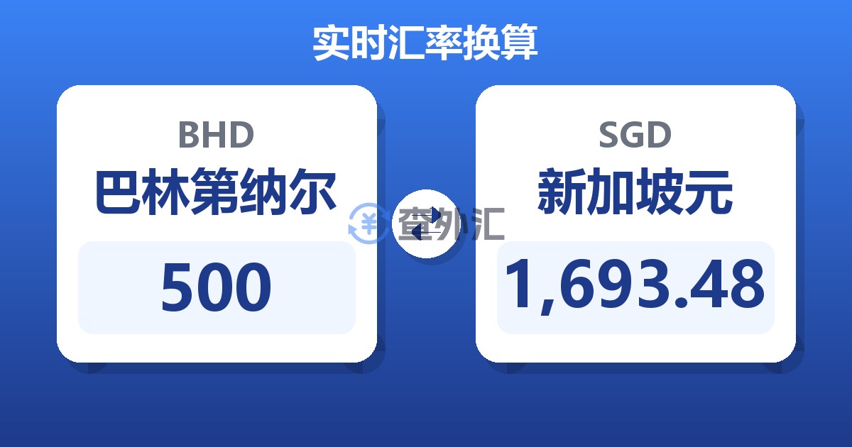 500巴林第纳尔兑新加坡元