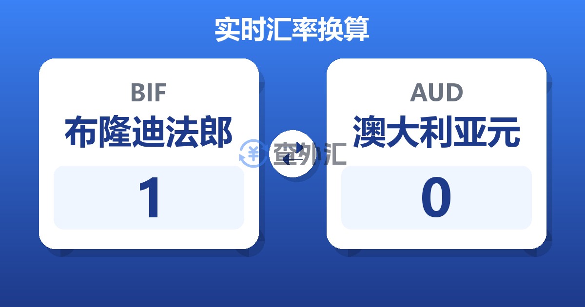 1布隆迪法郎兑澳大利亚元
