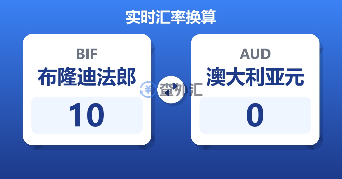 10布隆迪法郎兑澳大利亚元
