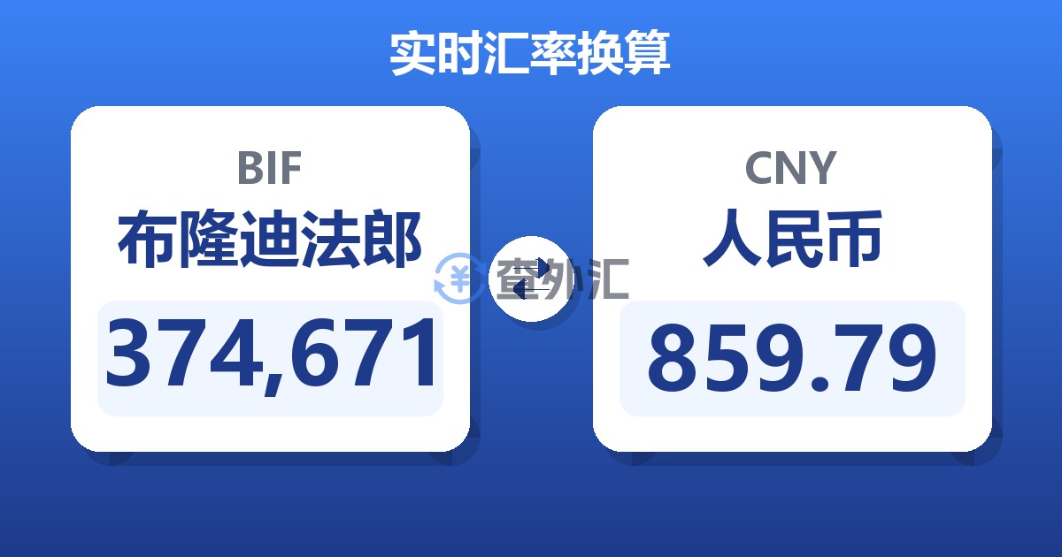 374,671布隆迪法郎兑人民币