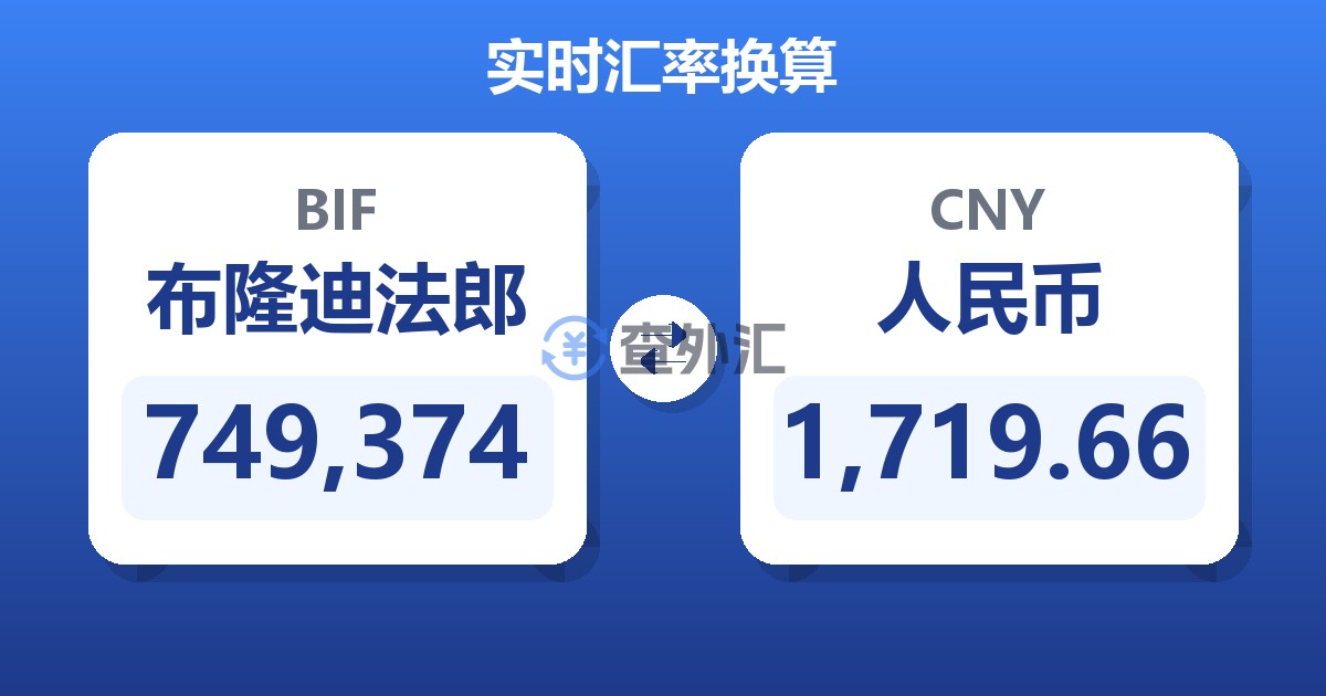 749,374布隆迪法郎兑人民币