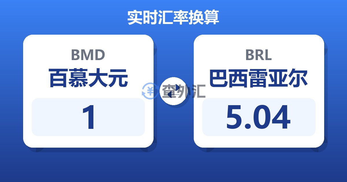 1百慕大元兑巴西雷亚尔