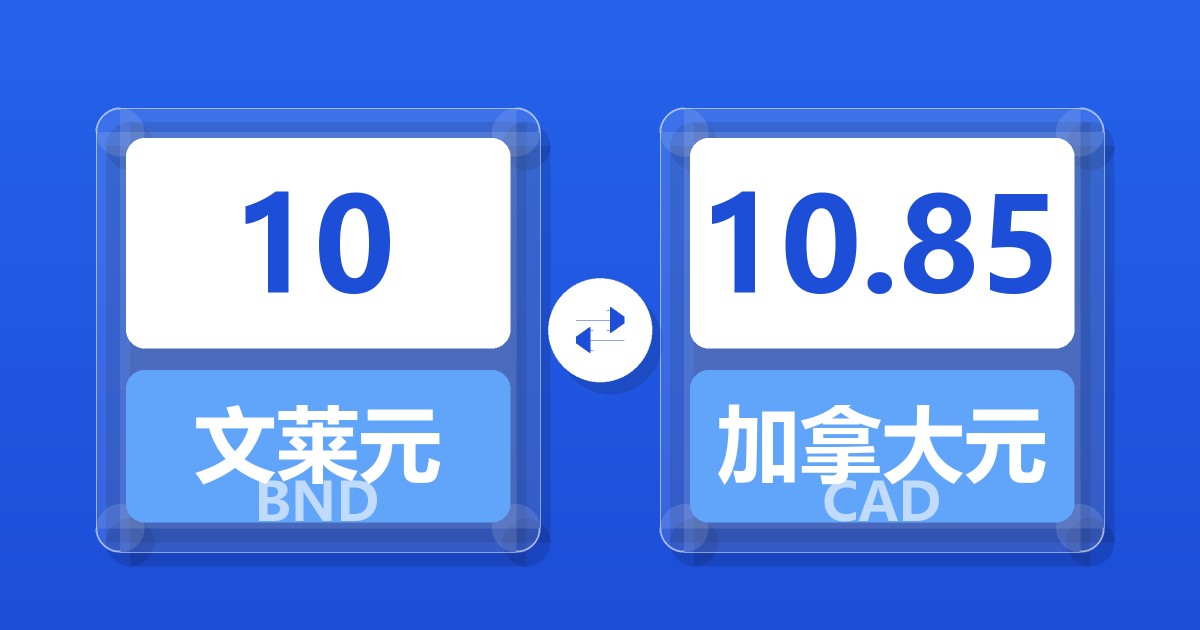 10文莱元兑加拿大元