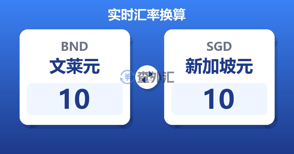 10文莱元兑新加坡元