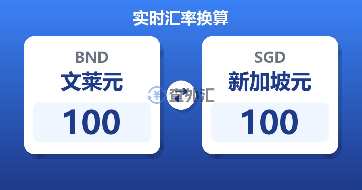 100文莱元兑新加坡元