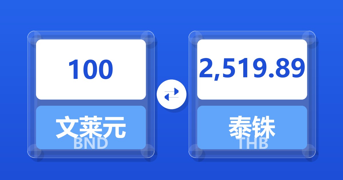 100文莱元兑泰铢