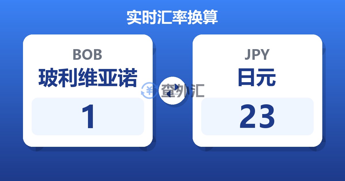 1玻利维亚诺兑日元