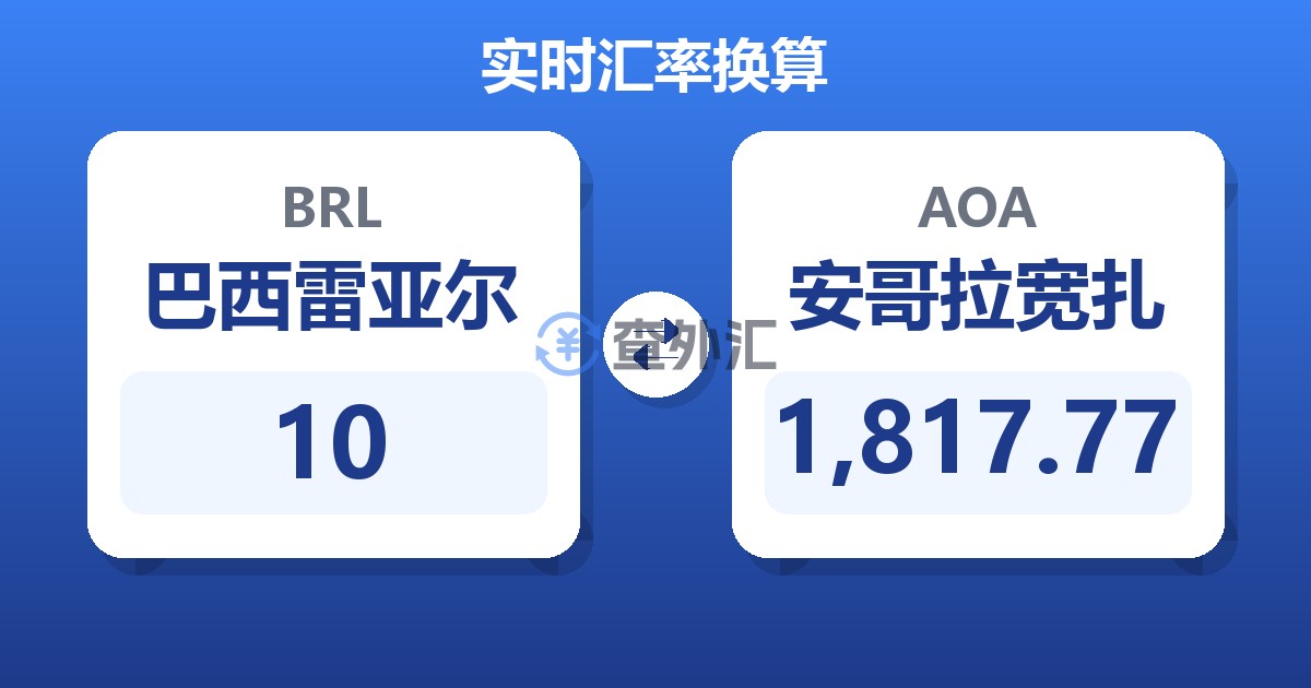 10巴西雷亚尔兑安哥拉宽扎