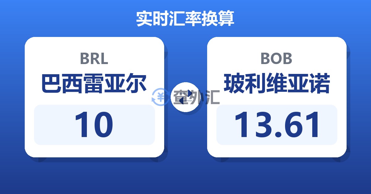 10巴西雷亚尔兑玻利维亚诺