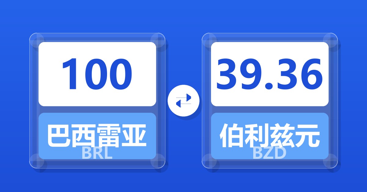 100巴西雷亚尔兑伯利兹元
