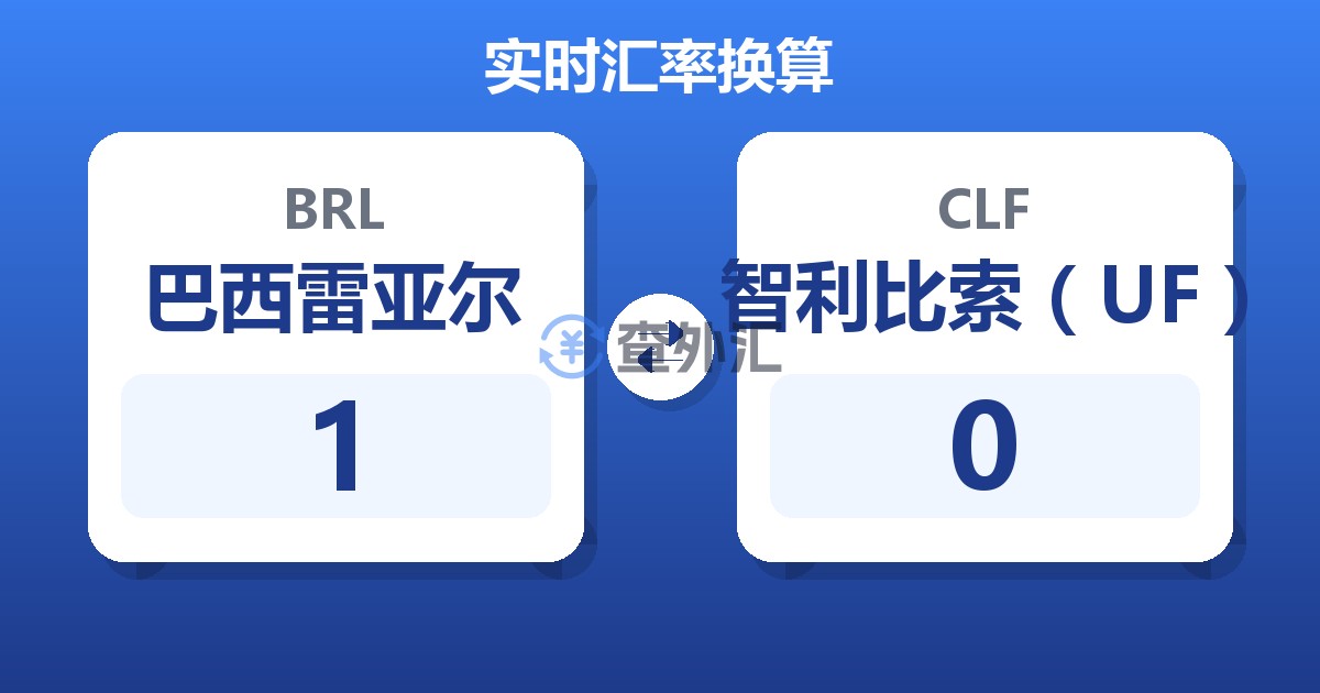 1巴西雷亚尔兑智利比索（UF）