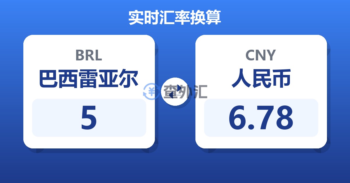 5巴西雷亚尔兑人民币