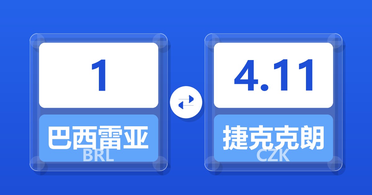 1巴西雷亚尔兑捷克克朗