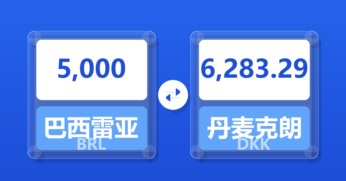 5,000巴西雷亚尔兑丹麦克朗