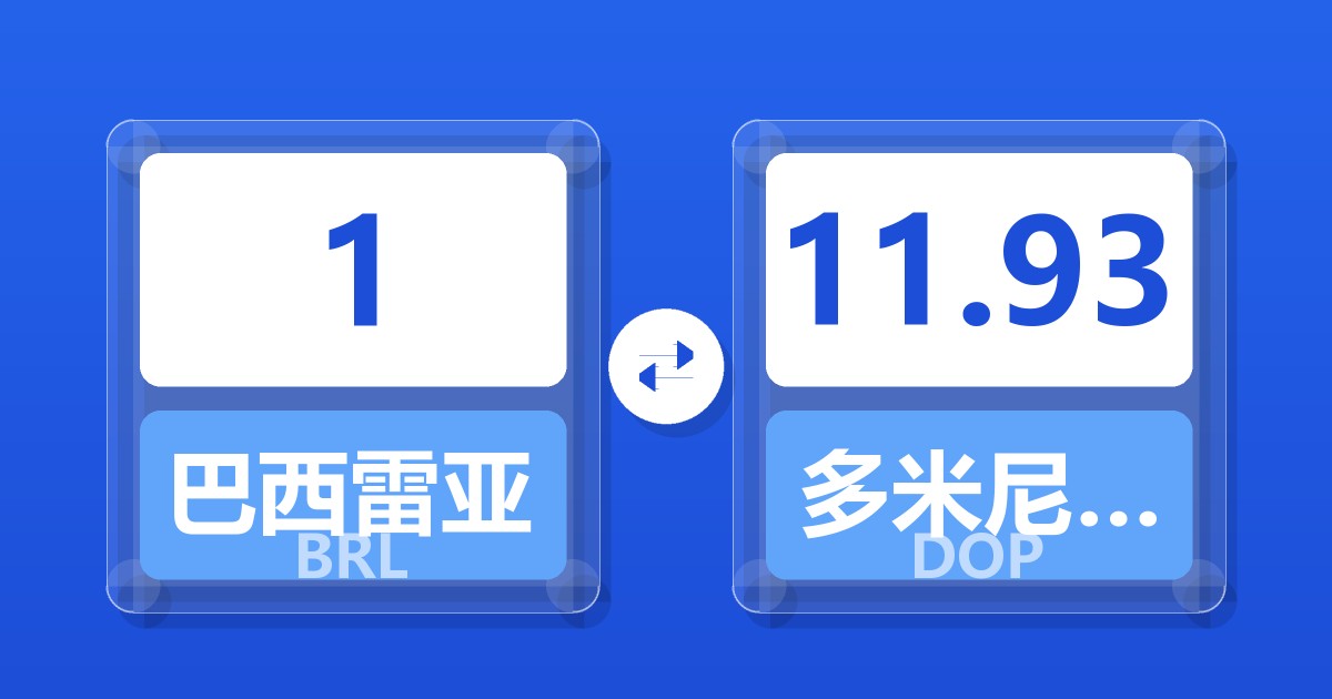 1巴西雷亚尔兑多米尼加比索