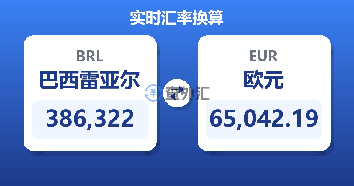 386,322巴西雷亚尔兑欧元