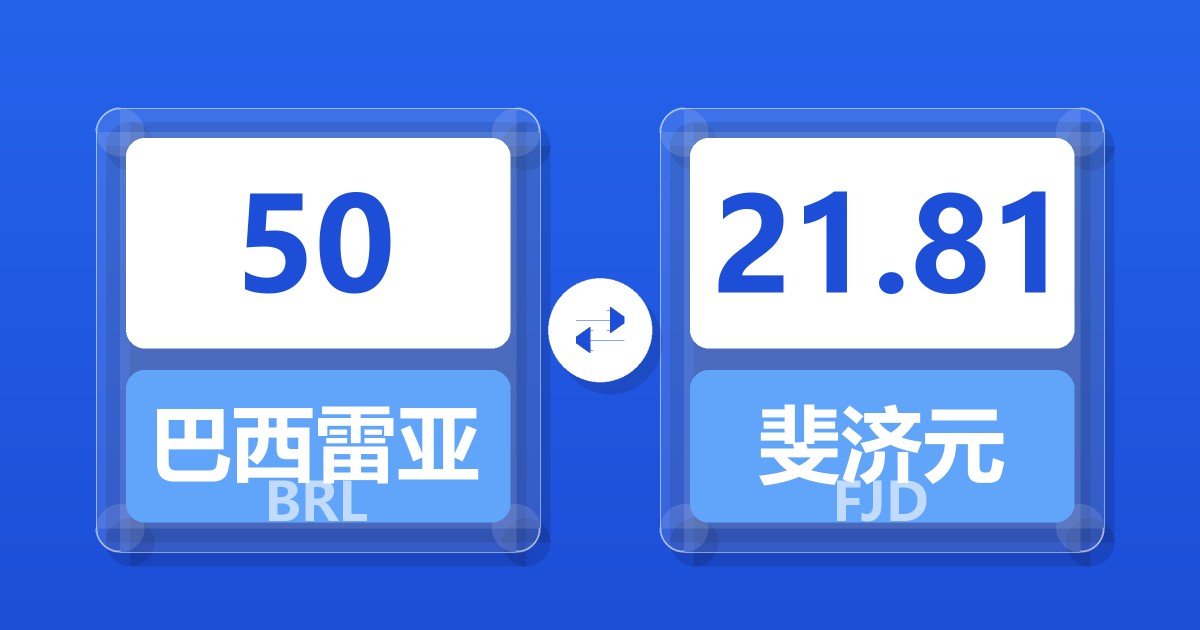 50巴西雷亚尔兑斐济元