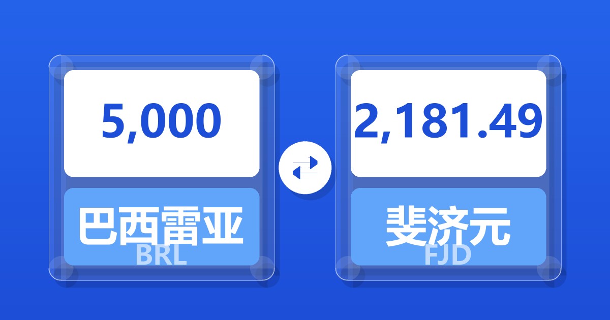 5,000巴西雷亚尔兑斐济元