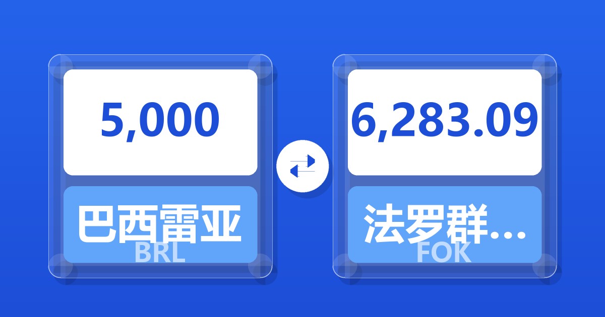 5,000巴西雷亚尔兑法罗群岛克朗