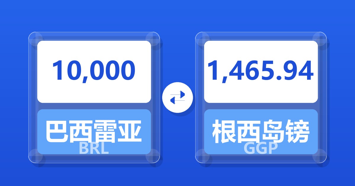 10,000巴西雷亚尔兑根西岛镑
