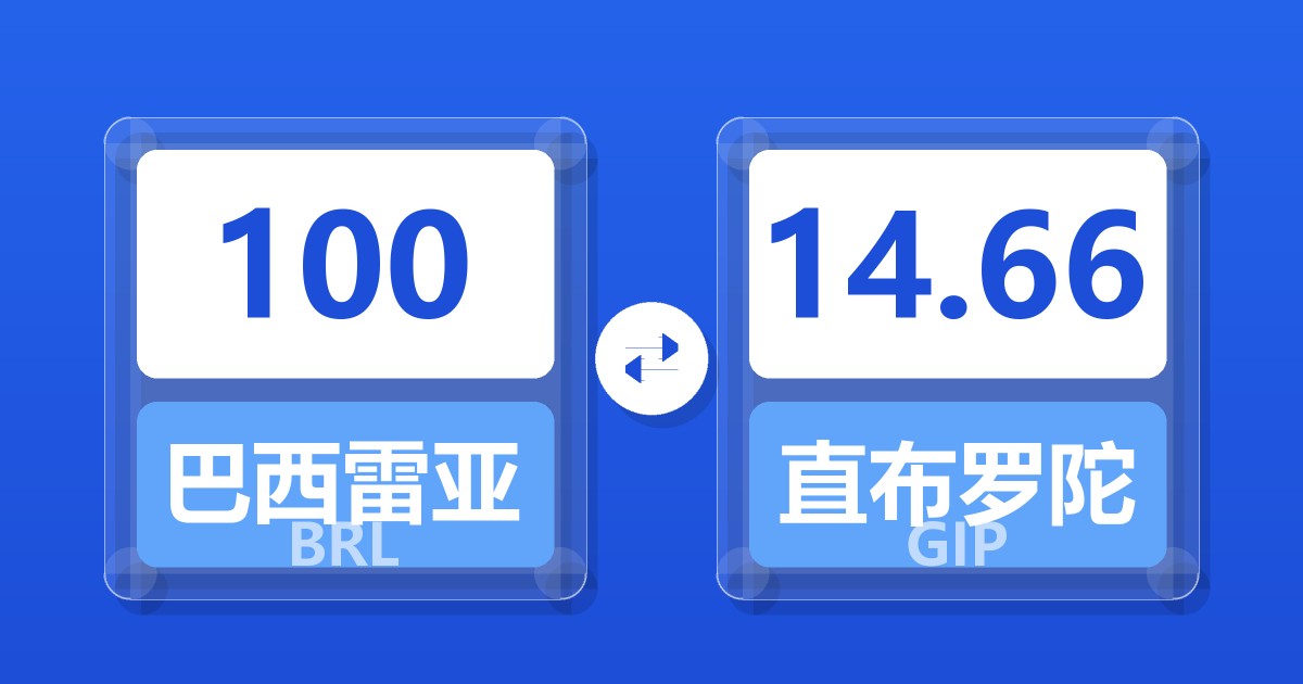 100巴西雷亚尔兑直布罗陀镑