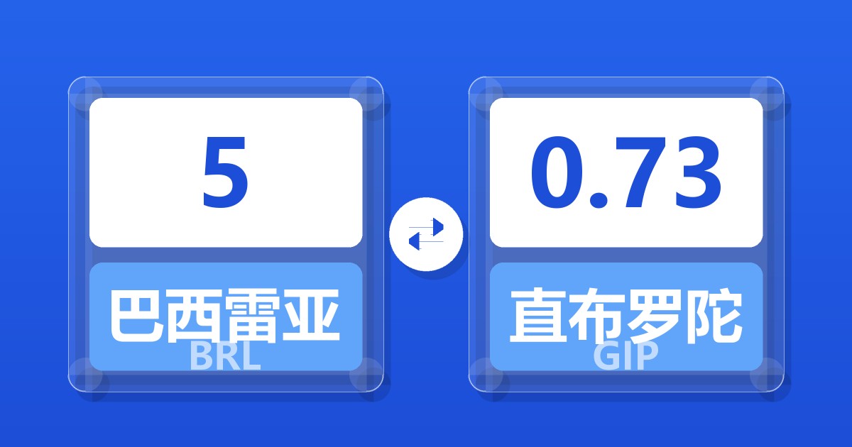 5巴西雷亚尔兑直布罗陀镑