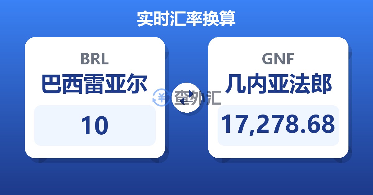 10巴西雷亚尔兑几内亚法郎