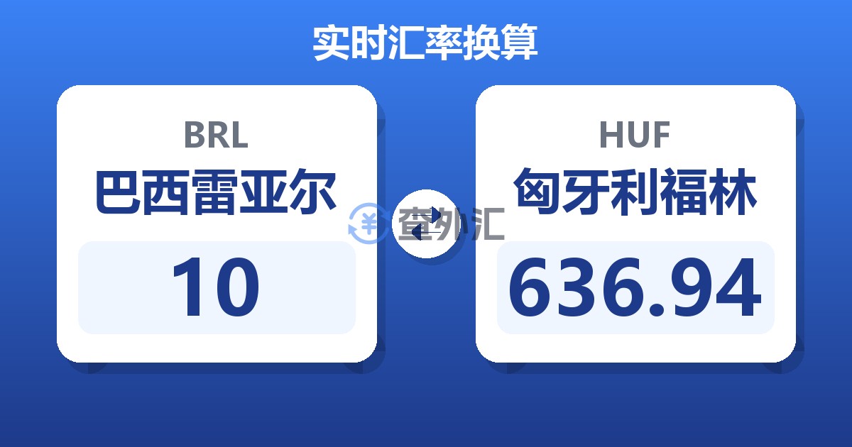 10巴西雷亚尔兑匈牙利福林
