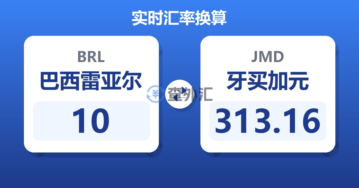 10巴西雷亚尔兑牙买加元