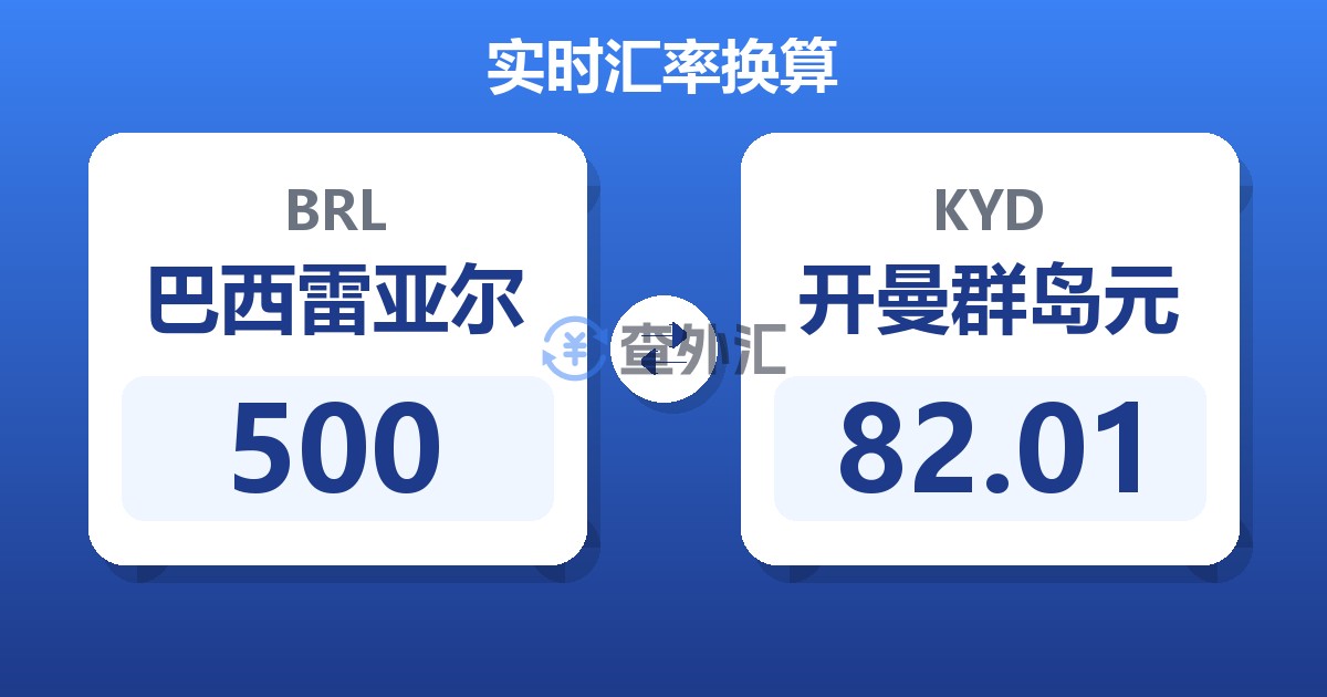 500巴西雷亚尔兑开曼群岛元