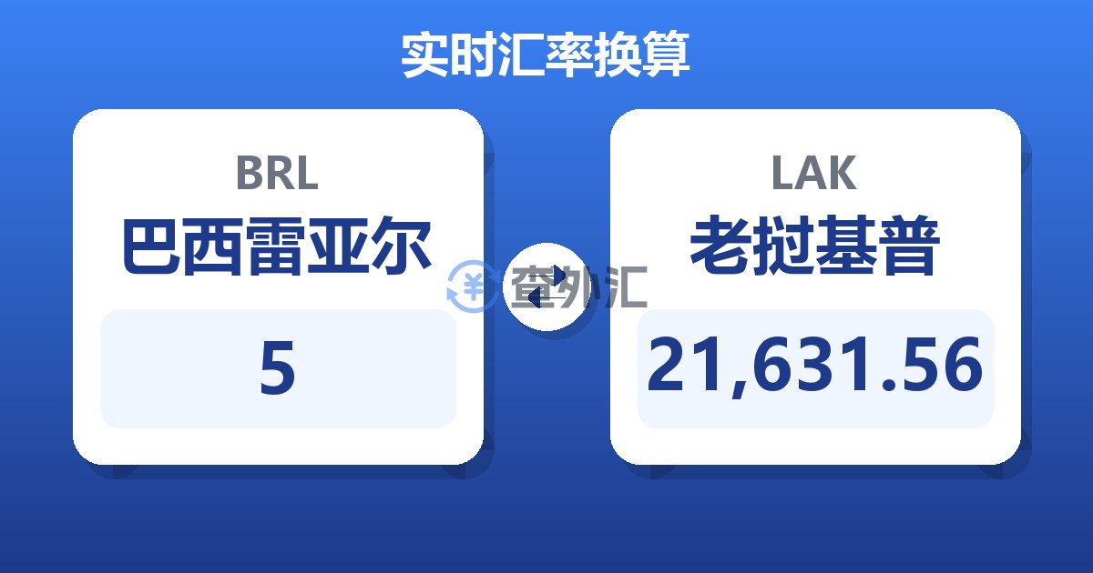 5巴西雷亚尔兑老挝基普